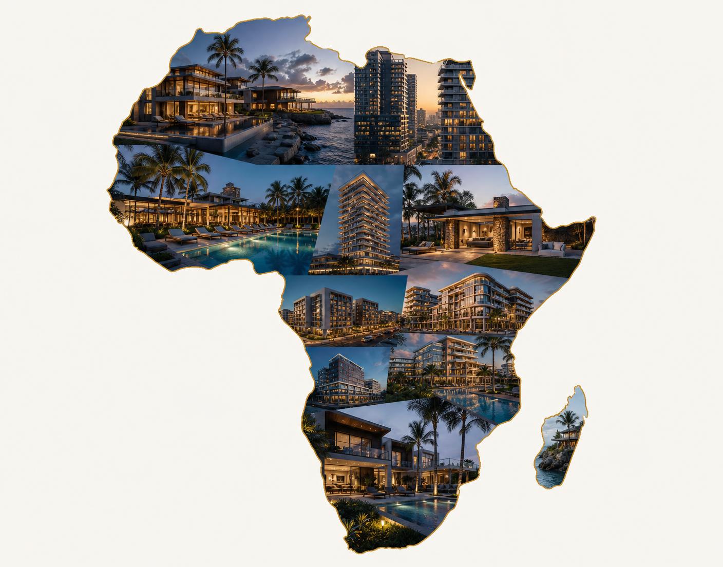 Map of Africa showing Blockx luxury real estate investment markets