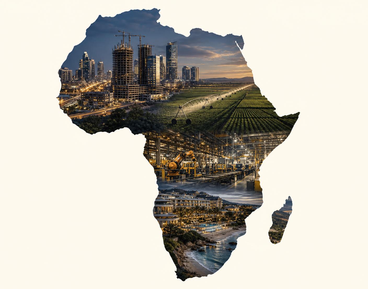 Map of Africa showing Blockx investment sectors across the continent